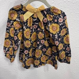Rachel Zoe Kids Floral Blouse with Yellow Bow